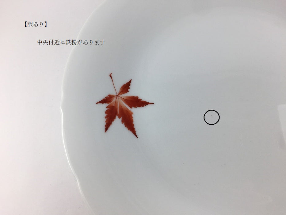 【SALE】【訳あり】赤紅葉輪花11ミート皿　有田焼【在庫1】