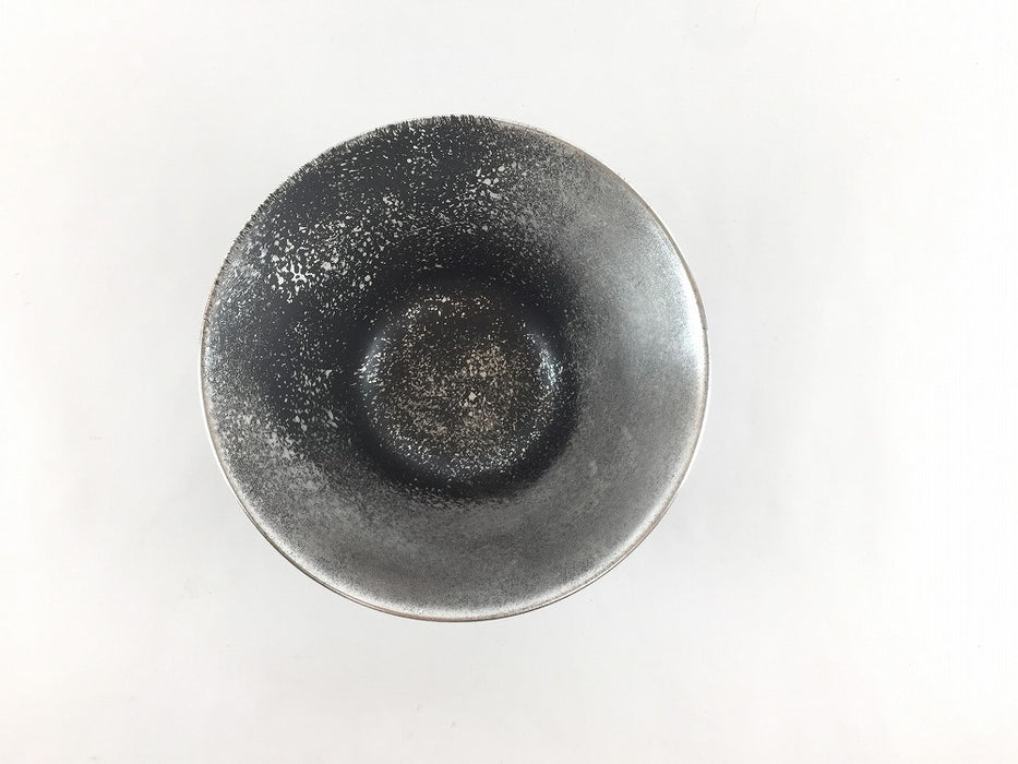 12cmスープ碗　黒マット銀化粧　有田焼(j.R)