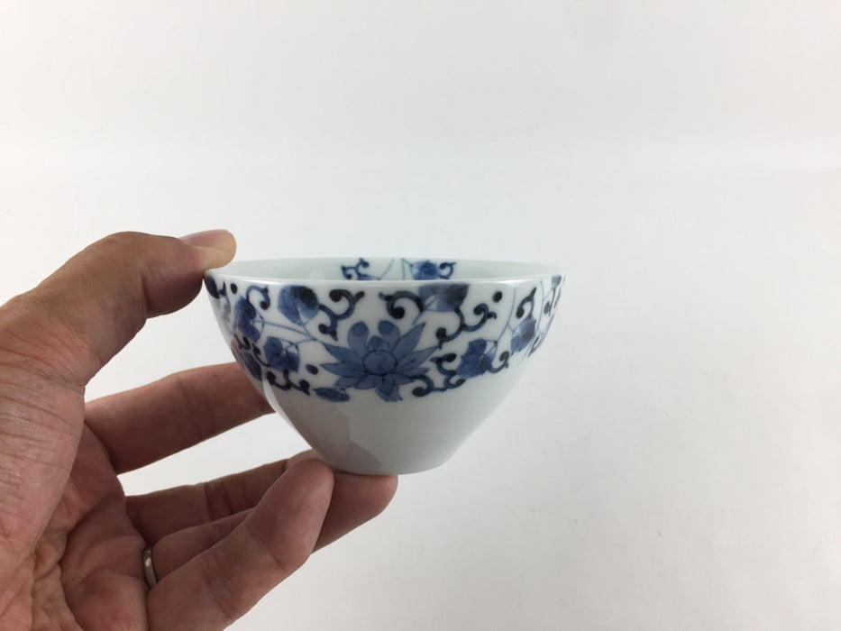 平仙茶(9.5cm)月輪花唐草　有田焼李荘窯