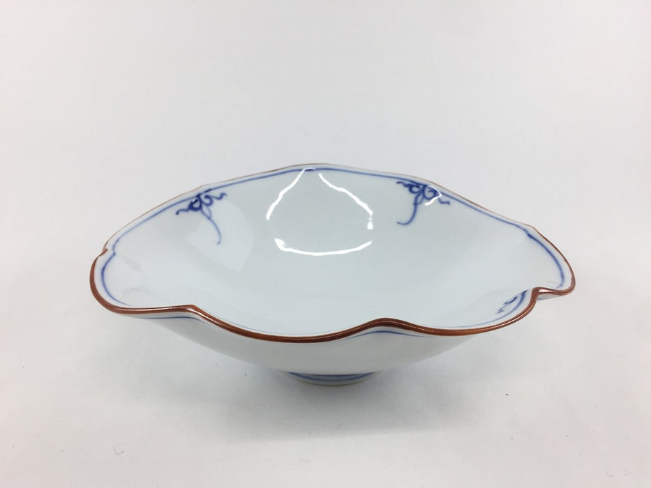 【SALE】瓔珞(青)菊型楕円皿　15cm　波佐見焼
