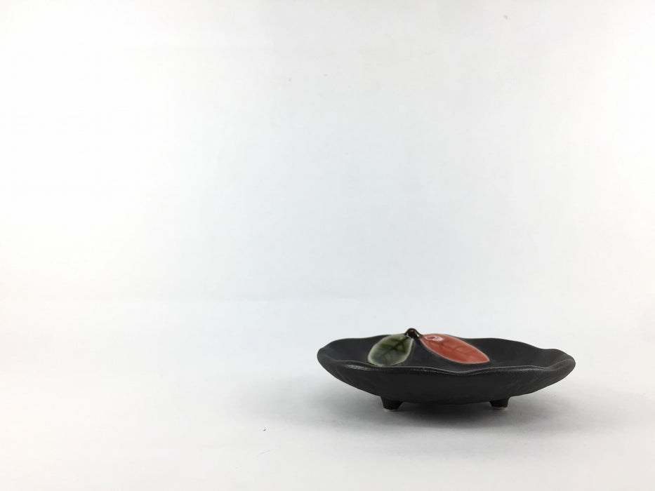 【SALE】【台皿/皿】ゆず小皿(黒)DS　美濃焼【在庫1】