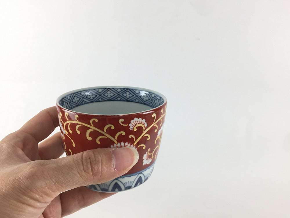 蕎麦猪口(8.5cm)金襴手 有田焼李荘窯(j.R) — 佐賀有田 ギャラリーつじ信