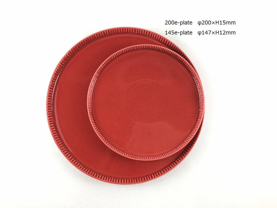 200e-plate　(赤/黄)　20cm　波佐見焼　(j.R)