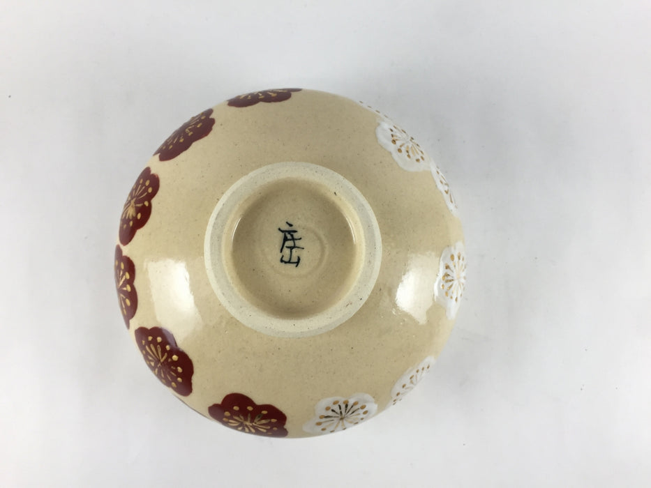 錦紅白梅　抹茶碗(500cc)　12cm　伊万里焼(j.R)