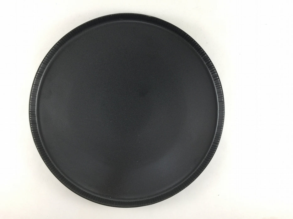 245e-plate　黒マット/白マット　24.5cm　波佐見焼　(j.R)