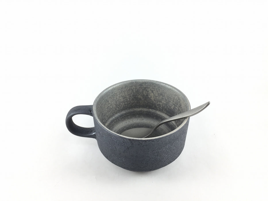 【スープカップ/マグカップ】スタックスープカップ(340cc)黒鉄内銀