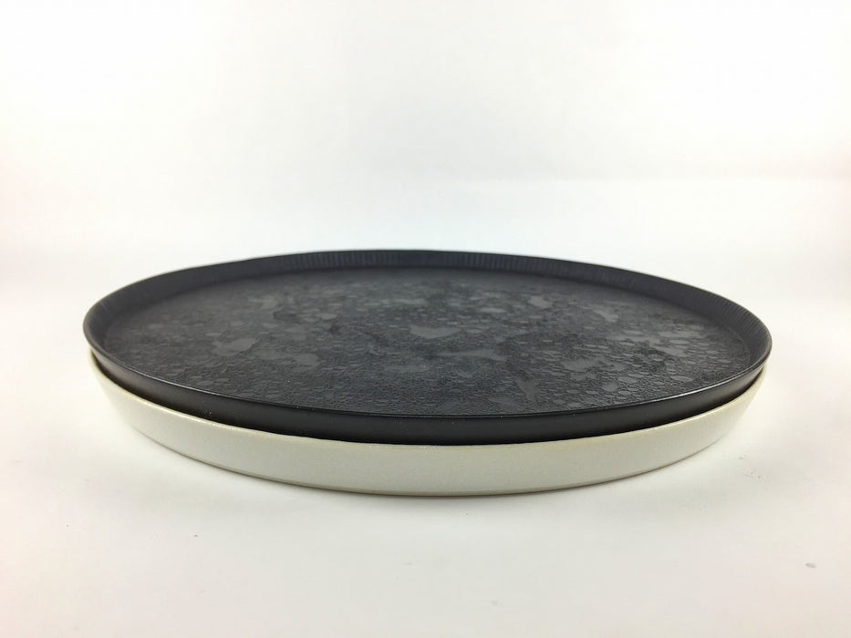 245e-plate　黒泡/白泡　24.5cm　有田焼
