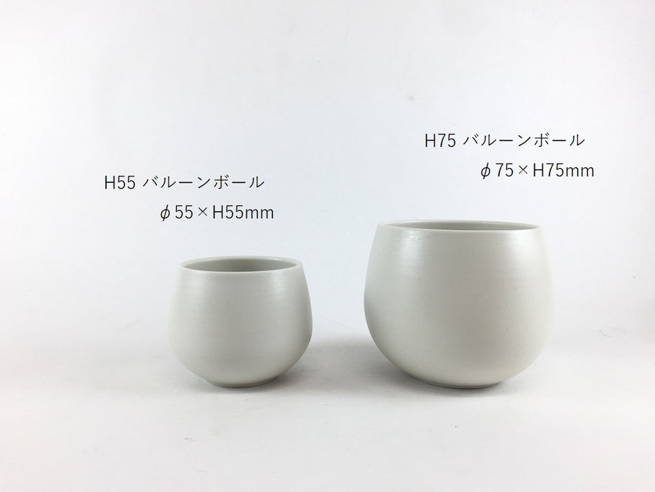 H55バルーンボール　黒サビ絞マット　5.5cm　有田焼　(j.R)