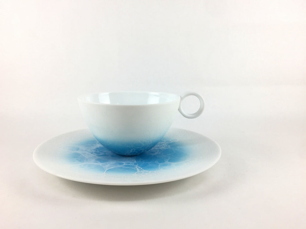 珈琲碗皿(190cc) ES白泡(ブルー/ピンク) 有田焼 — 佐賀有田 ギャラリー