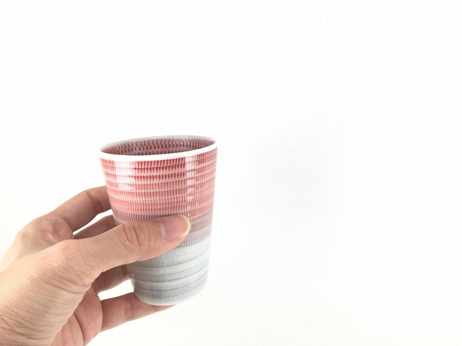 色染流しフリーカップ(中)　(5色)　7cm　200cc   波佐見焼