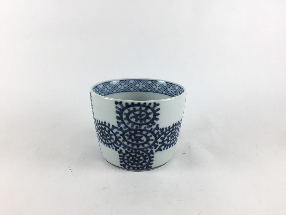 蕎麦猪口(8.5cm) 蛸唐草格子文 有田焼(j.R)【小鉢/カップ】 — 佐賀有田 
