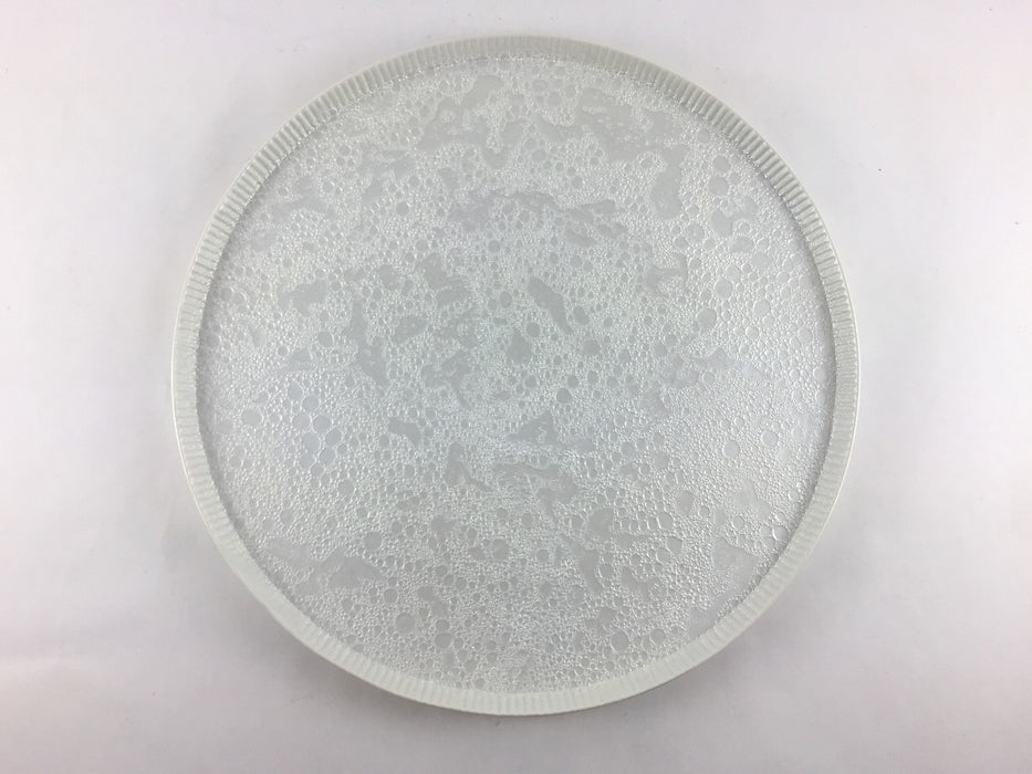 245e-plate(黒金泡/黒銀泡/白金泡/白銀泡)　24.5cm　有田焼(j.R)